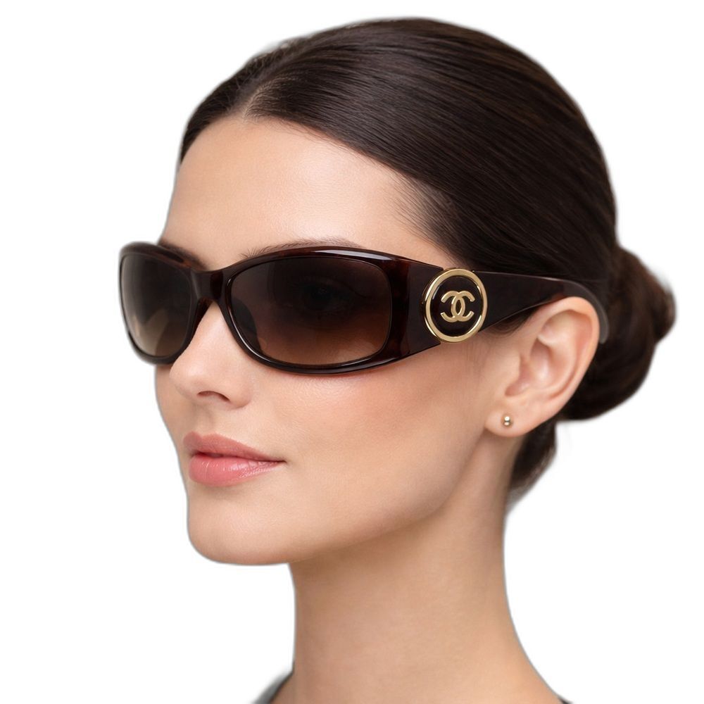 Vintage Y2K Chanel 6030 Tortoise CC Logo Sunglasses Brown Gold Logo Italy - Picture 2 of 16
